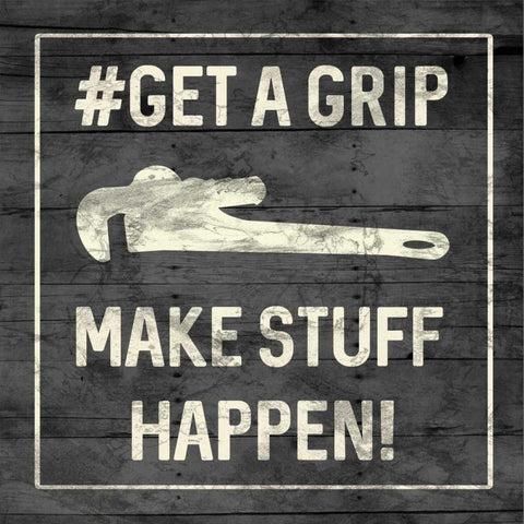 Get A Grip Black Modern Wood Framed Art Print with Double Matting by Lewis, Sheldon