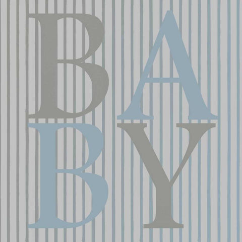 Baby Blue Black Modern Wood Framed Art Print with Double Matting by Lewis, Sheldon