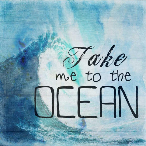 Take Me To The Ocean Black Ornate Wood Framed Art Print with Double Matting by Lewis, Sheldon