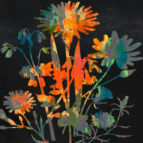 Bright Garden 1 Black Modern Wood Framed Art Print by Lewis, Sheldon