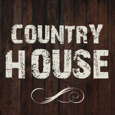 Country House Black Modern Wood Framed Art Print with Double Matting by Lewis, Sheldon