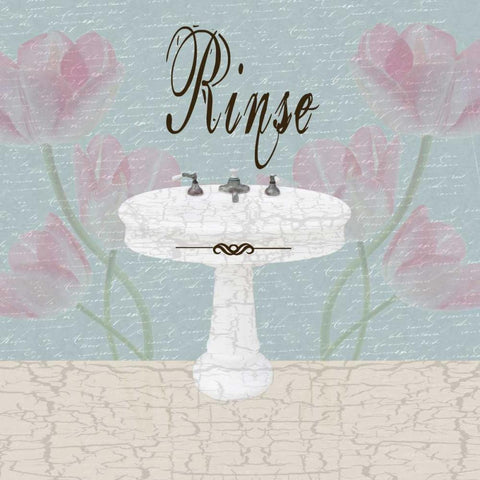 Rinse White Modern Wood Framed Art Print with Double Matting by Lewis, Sheldon