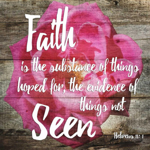 Hebrews 11:1 Black Modern Wood Framed Art Print with Double Matting by Lewis, Sheldon