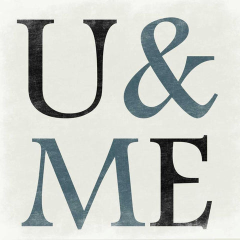 U and ME Pure Black Modern Wood Framed Art Print by Lewis, Sheldon