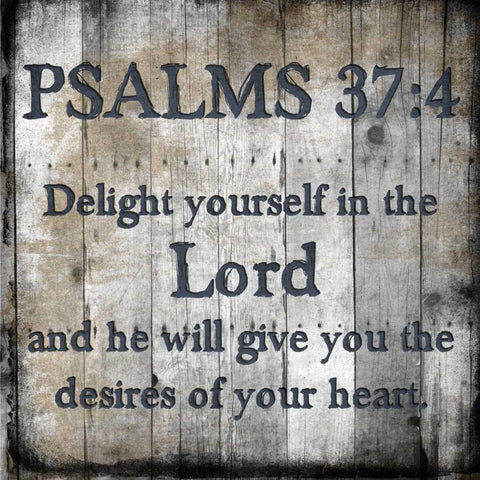 Psalms 37-4 Black Modern Wood Framed Art Print by Lewis, Sheldon