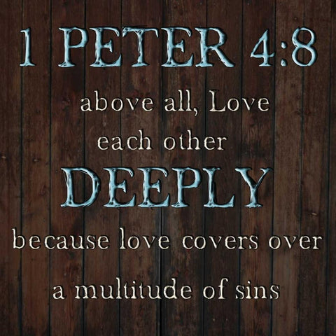 1 Peter 4:8 White Modern Wood Framed Art Print with Double Matting by Lewis, Sheldon