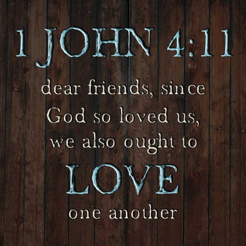 1 John 4:11 Black Modern Wood Framed Art Print with Double Matting by Lewis, Sheldon