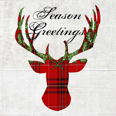 Hello Deer White Modern Wood Framed Art Print with Double Matting by Lewis, Sheldon