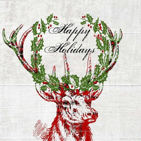 Hello Deer 3 White Modern Wood Framed Art Print by Lewis, Sheldon