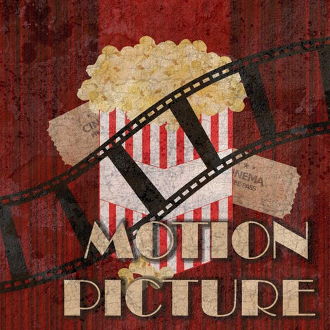 Motion Picture White Modern Wood Framed Art Print with Double Matting by Lewis, Sheldon