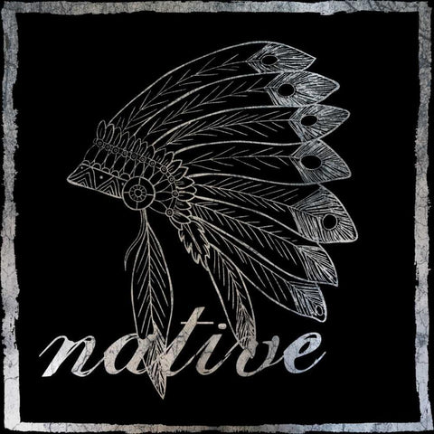 Native Black Modern Wood Framed Art Print by Lewis, Sheldon