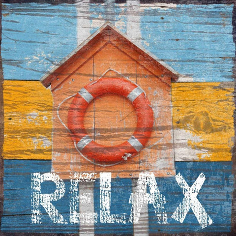 Relax Black Modern Wood Framed Art Print by Lewis, Sheldon