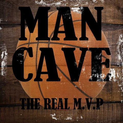 Man Cave MVP Black Ornate Wood Framed Art Print with Double Matting by Lewis, Sheldon