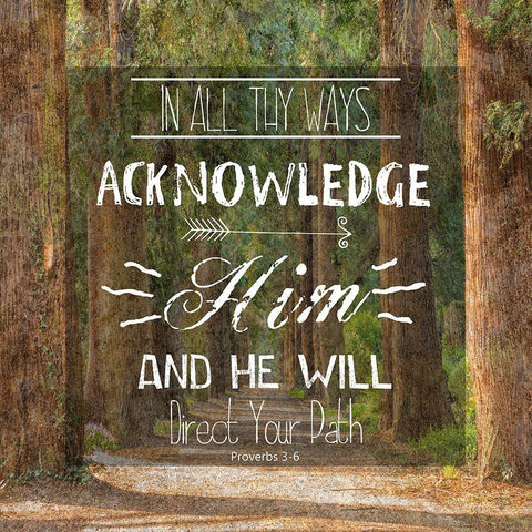 Path Way Black Ornate Wood Framed Art Print with Double Matting by Lewis, Sheldon