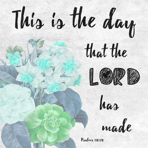 This Is The Day Black Ornate Wood Framed Art Print with Double Matting by Lewis, Sheldon