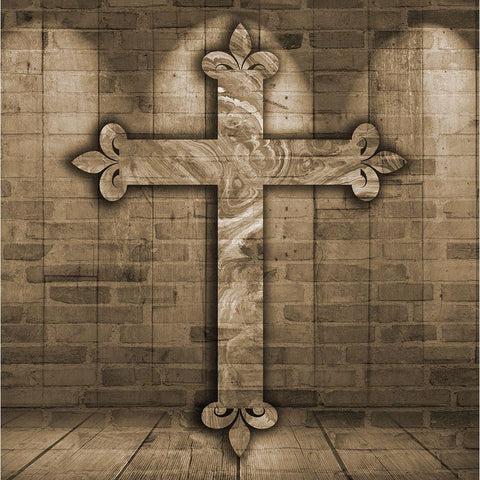 Holy Cross Black Modern Wood Framed Art Print with Double Matting by Lewis, Sheldon