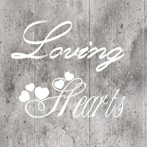 Loving Hearts Black Modern Wood Framed Art Print with Double Matting by Lewis, Sheldon