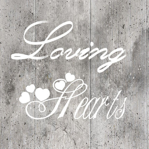 Loving Hearts White Modern Wood Framed Art Print with Double Matting by Lewis, Sheldon