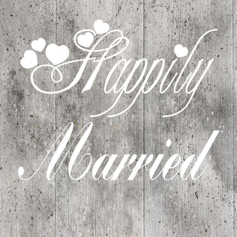 Happily Married White Modern Wood Framed Art Print with Double Matting by Lewis, Sheldon