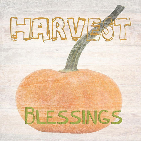 Harvest Blessings White Modern Wood Framed Art Print with Double Matting by Lewis, Sheldon