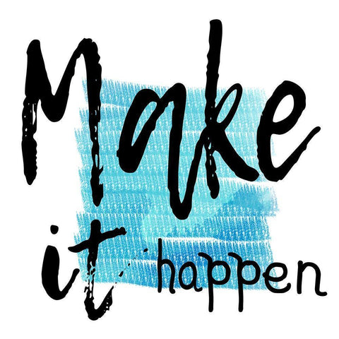 Make It Happen Black Modern Wood Framed Art Print with Double Matting by Lewis, Sheldon