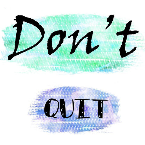 Dont Quit White Modern Wood Framed Art Print by Lewis, Sheldon