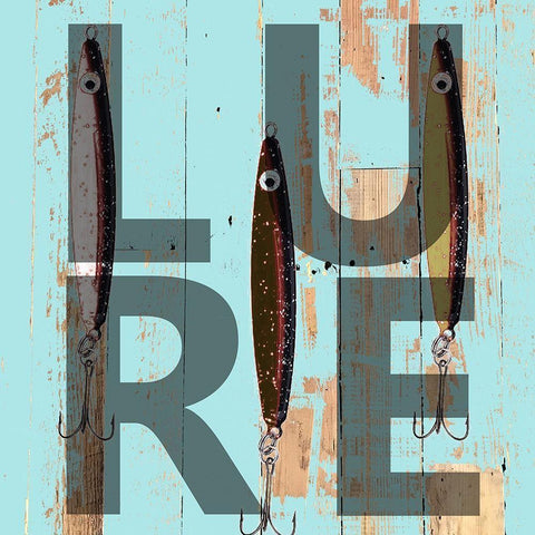 Lure Black Modern Wood Framed Art Print with Double Matting by Lewis, Sheldon