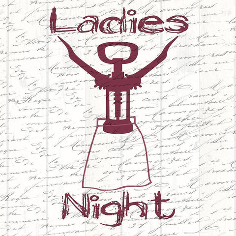 Ladies Night Black Modern Wood Framed Art Print with Double Matting by Lewis, Sheldon