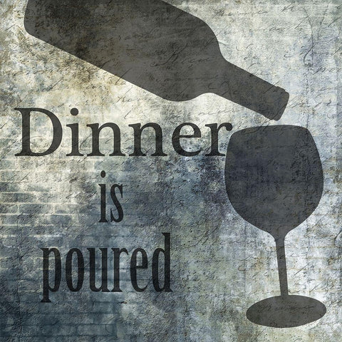 Dinner Is Poured Black Modern Wood Framed Art Print with Double Matting by Lewis, Sheldon