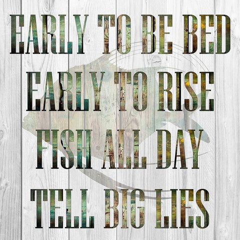 Fish All Day Gold Ornate Wood Framed Art Print with Double Matting by Lewis, Sheldon