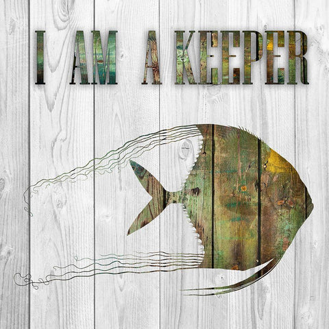 I Am A Keeper Gold Ornate Wood Framed Art Print with Double Matting by Lewis, Sheldon