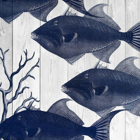 Fishes 2 White Modern Wood Framed Art Print by Lewis, Sheldon
