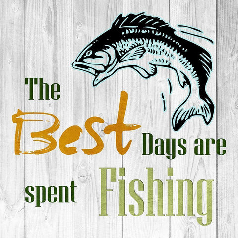 Fishing Days White Modern Wood Framed Art Print with Double Matting by Lewis, Sheldon