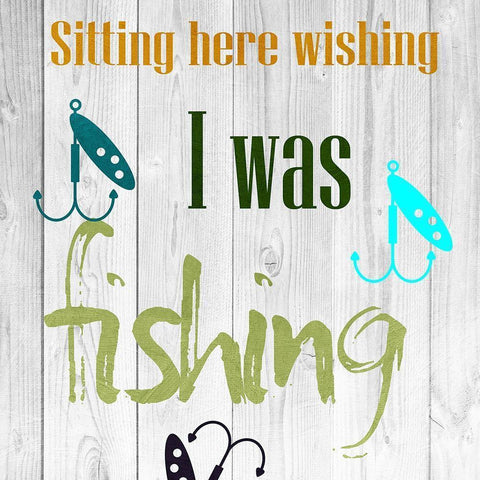 Fishing Days 2 Black Modern Wood Framed Art Print with Double Matting by Lewis, Sheldon