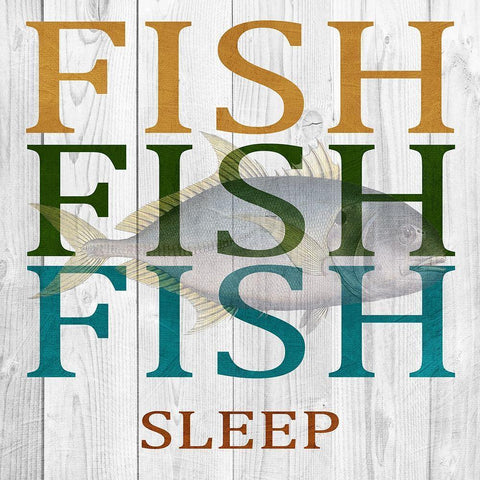 Fish Fish Fish Black Modern Wood Framed Art Print with Double Matting by Lewis, Sheldon