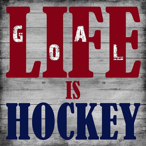 Hockey Life 2 White Modern Wood Framed Art Print with Double Matting by Lewis, Sheldon