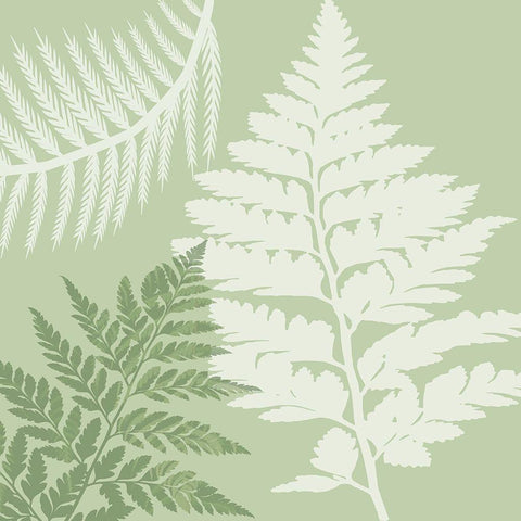 Green Jungle 3 White Modern Wood Framed Art Print by Lewis, Sheldon