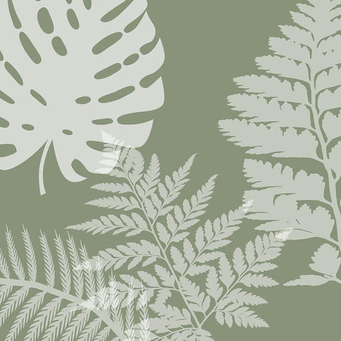 Green Garden 1 Black Modern Wood Framed Art Print with Double Matting by Lewis, Sheldon