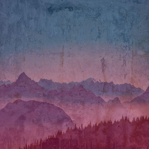 Mountain Lights B Black Modern Wood Framed Art Print with Double Matting by Lewis, Sheldon