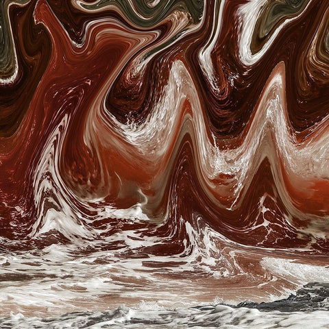 Abstract Waves 1 Gold Ornate Wood Framed Art Print with Double Matting by Lewis, Sheldon