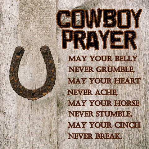 Cowboy Prayer Black Ornate Wood Framed Art Print with Double Matting by Lewis, Sheldon