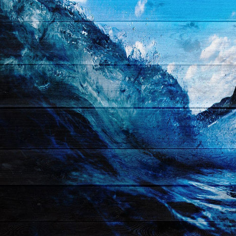 Blue Surf White Modern Wood Framed Art Print with Double Matting by Lewis, Sheldon