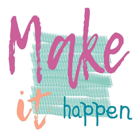 Make It Happen Black Modern Wood Framed Art Print by Lewis, Sheldon