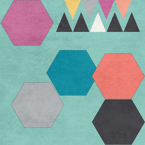 Retro Shape Black Modern Wood Framed Art Print by Lewis, Sheldon