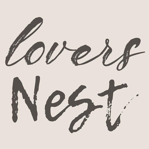 Lovers Nest White Modern Wood Framed Art Print with Double Matting by Lewis, Sheldon