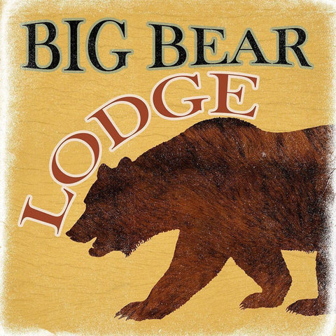 Big Bear Lodge White Modern Wood Framed Art Print by Lewis, Sheldon