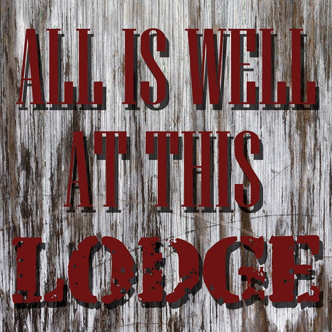 At This Lodge Black Modern Wood Framed Art Print with Double Matting by Lewis, Sheldon