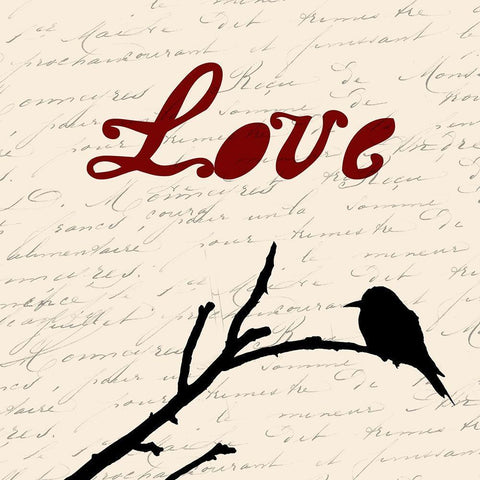 Love Black Ornate Wood Framed Art Print with Double Matting by Lewis, Sheldon