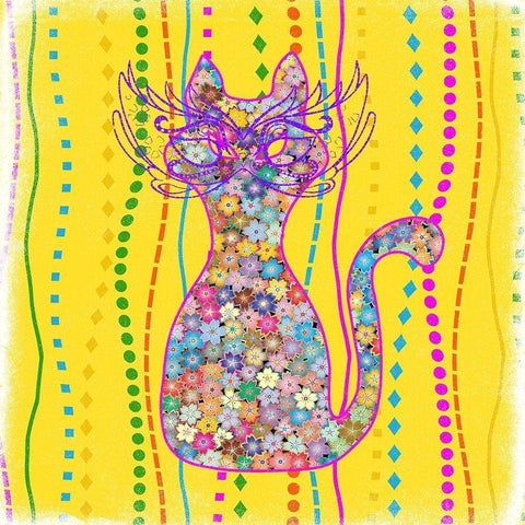 Mardi Gras Style Black Ornate Wood Framed Art Print with Double Matting by Lewis, Sheldon