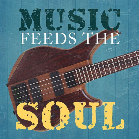 Music Feeds The soul Black Ornate Wood Framed Art Print with Double Matting by Lewis, Sheldon